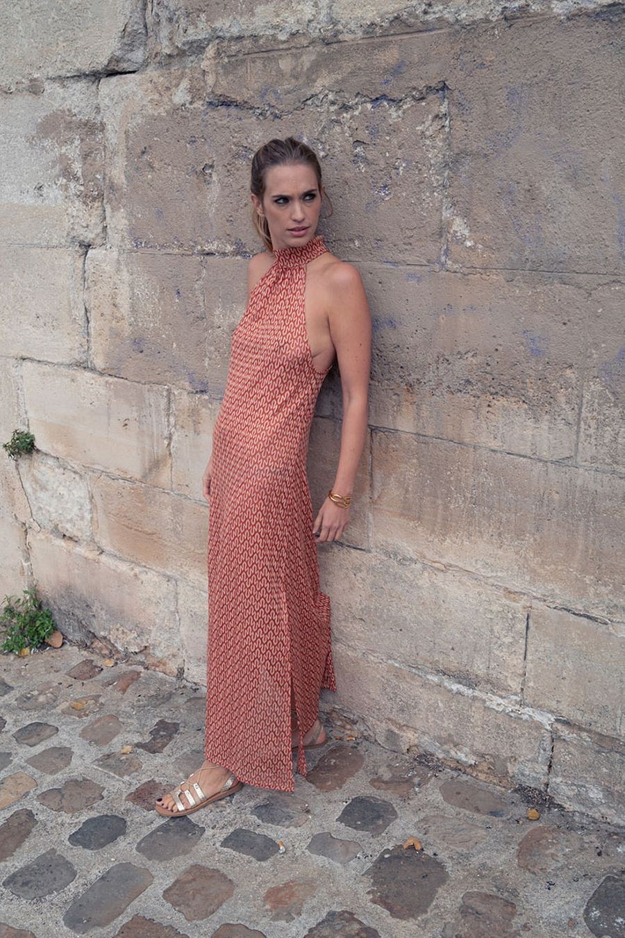 Canobio - Robe longue Julia Dentelle Orange