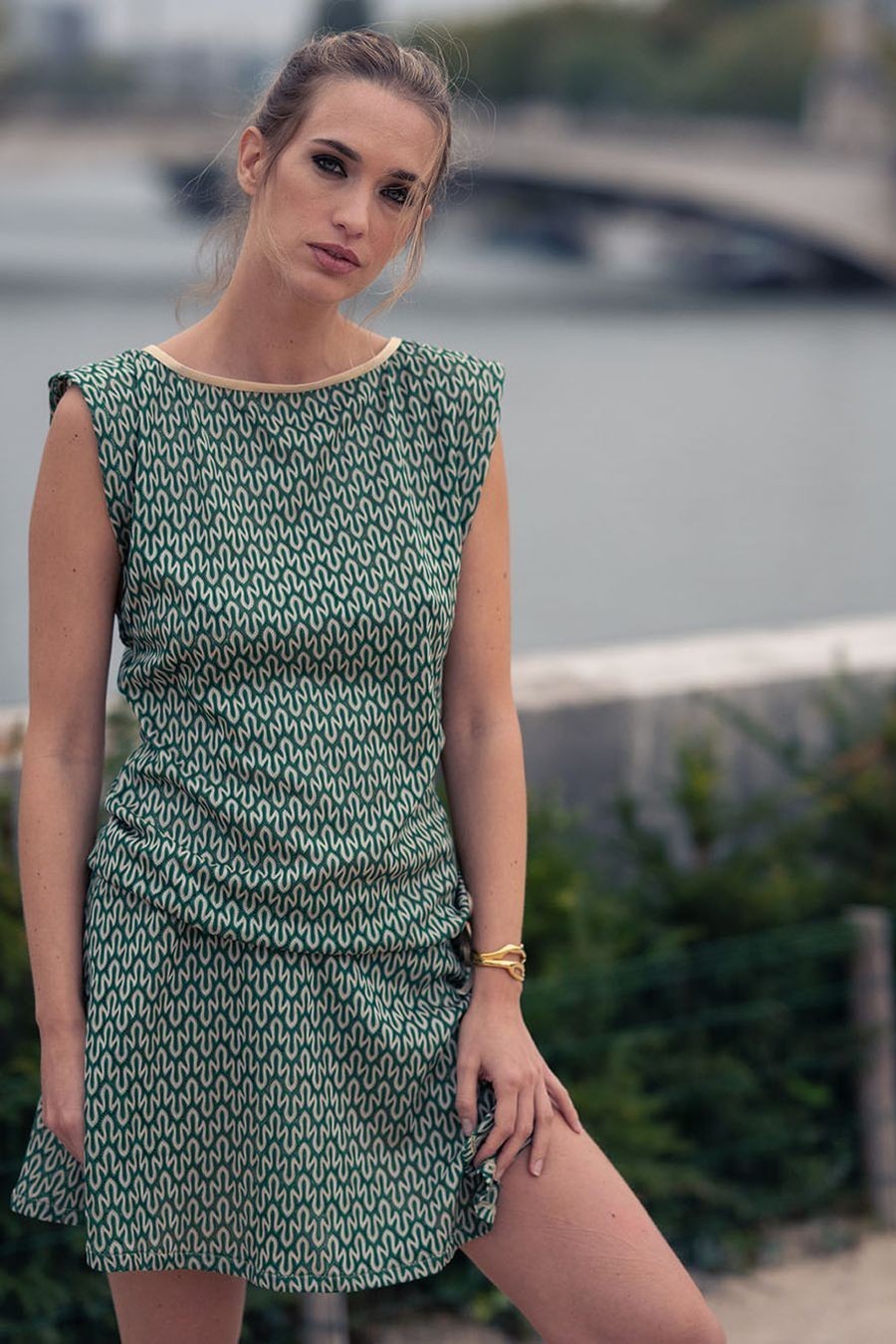 Canobio - Robe courte Mitjana Dentelle Verte