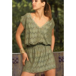 Canobio - Short dress Flora Vert Ajouré